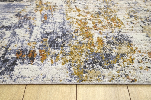 Dywan Abstrakcyjny 60x110 cm Nowoczesny Beżowy Do Salonu LAILA 2233A l.blue/ ivory