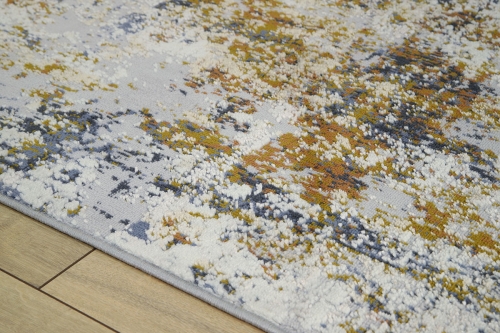 Dywan Abstrakcyjny 60x110 cm Nowoczesny Beżowy Do Salonu LAILA 2233A l.blue/ ivory