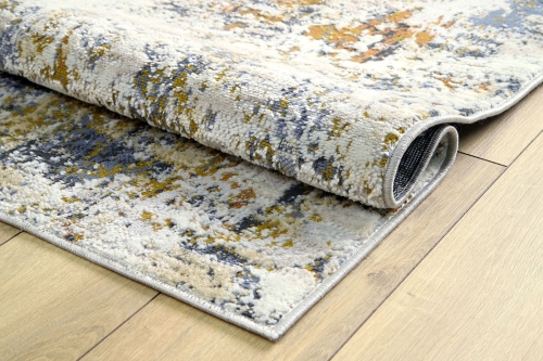 Dywan Abstrakcyjny 60x110 cm Nowoczesny Beżowy Do Salonu LAILA 2233A l.blue/ ivory