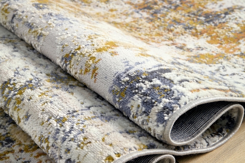 Dywan Abstrakcyjny 60x110 cm Nowoczesny Beżowy Do Salonu LAILA 2233A l.blue/ ivory