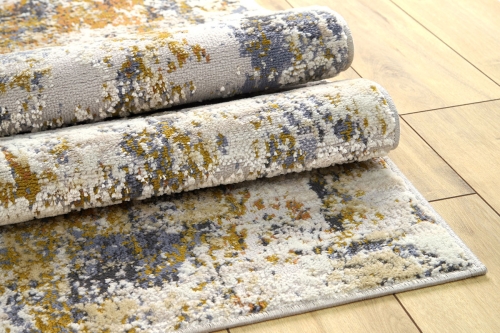 Dywan Abstrakcyjny 60x110 cm Nowoczesny Beżowy Do Salonu LAILA 2233A l.blue/ ivory