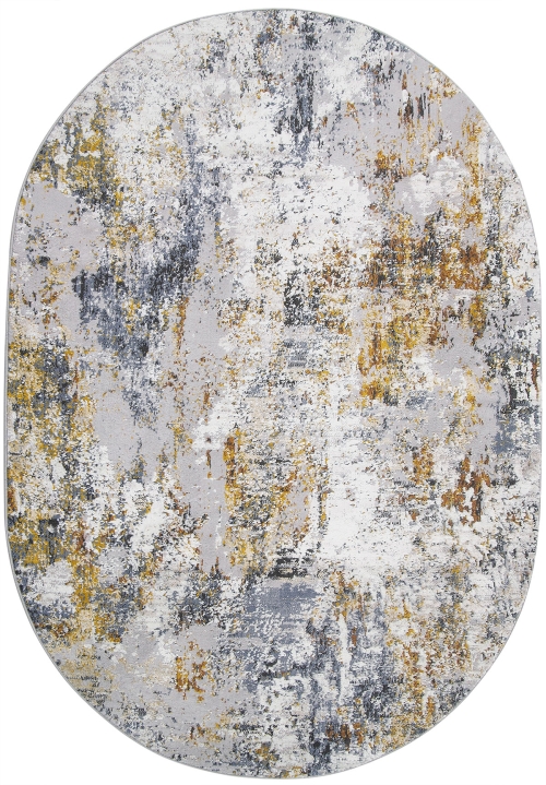 Dywan Owalny 120x170 cm Nowoczesny Szary Do Salonu LAILA 2233A l.blue/ ivory owal
