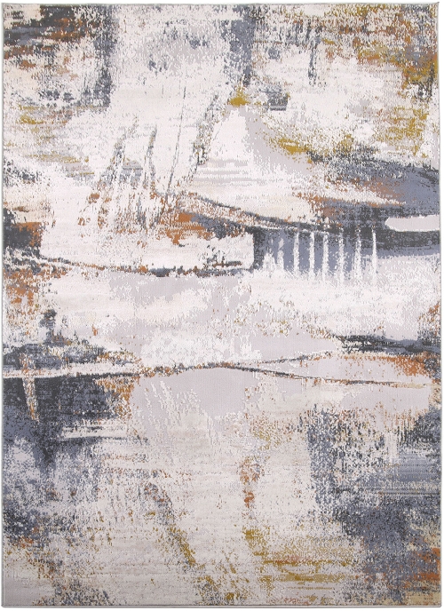 Dywan Abstrakcyjny 60x110 cm Nowoczesny Szary Do Salonu LAILA 2272A ivory/ l.grey coken