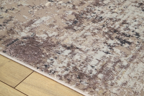 Dywan Abstrakcyjny 60x110 cm Nowoczesny Beżowy Do Salonu LAILA 2498A d.beige coken/d.beige 