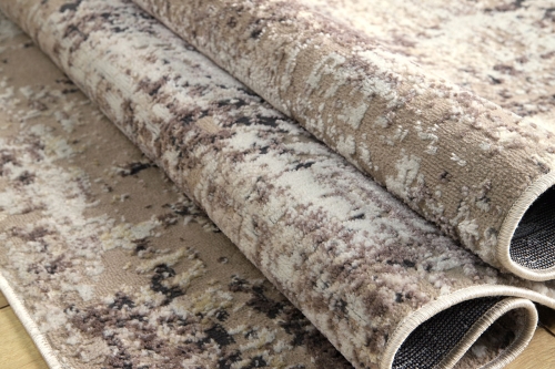 Dywan Abstrakcyjny 60x110 cm Nowoczesny Beżowy Do Salonu LAILA 2498A d.beige coken/d.beige 