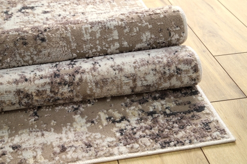 Dywan Abstrakcyjny 60x110 cm Nowoczesny Beżowy Do Salonu LAILA 2498A d.beige coken/d.beige 