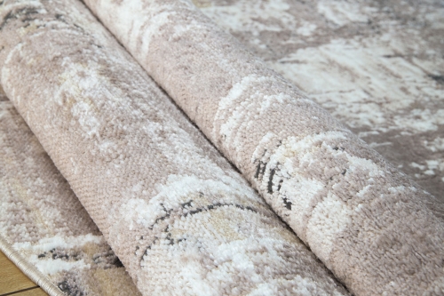Dywan Owalny 120x170 cm Nowoczesny Beżowy Do Salonu LAILA 2498A d.beige coken/d.beige owal