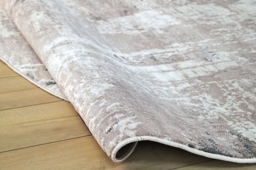 Dywan Owalny 120x170 cm Nowoczesny Beżowy Do Salonu LAILA 2498A d.beige coken/d.beige owal