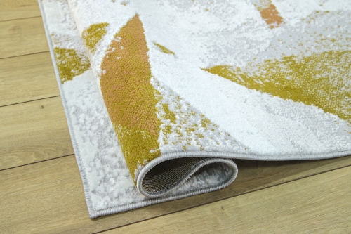 Dywan Abstrakcyjny 40x60 cm Nowoczesny Żółty Do Salonu LAILA AA918A d.yellow/d.copper