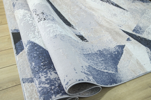 Dywan Abstrakcyjny 40x60 cm Nowoczesny Niebieski Do Salonu LAILA AA918A l.blue/l.grey coken