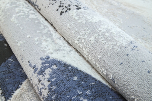 Dywan Abstrakcyjny 40x60 cm Nowoczesny Niebieski Do Salonu LAILA AA918A l.blue/l.grey coken
