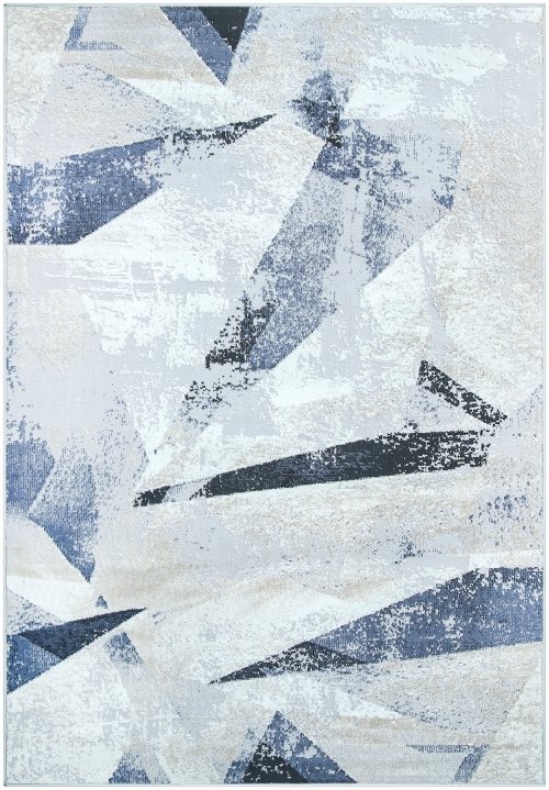 Dywan Abstrakcyjny 40x60 cm Nowoczesny Niebieski Do Salonu LAILA AA918A l.blue/l.grey coken