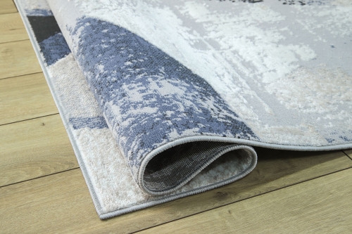 Dywan Abstrakcyjny 40x60 cm Nowoczesny Niebieski Do Salonu LAILA AA918A l.blue/l.grey coken