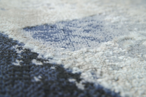 Dywan Abstrakcyjny 40x60 cm Nowoczesny Niebieski Do Salonu LAILA AA918A l.blue/l.grey coken