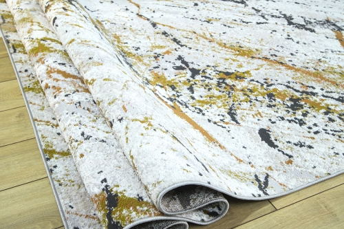 Dywan Abstrakcyjny 120x170 cm Nowoczesny Żółty Do Salonu LAILA AA984B d.yellow/d.coppern