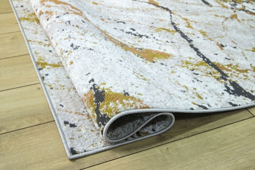 Dywan Abstrakcyjny 120x170 cm Nowoczesny Żółty Do Salonu LAILA AA984B d.yellow/d.coppern