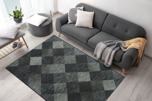 Dywan Geometryczny 80x150 cm Nowoczesny Szary Do Salonu VENEZIA 703412 89922 dark grey