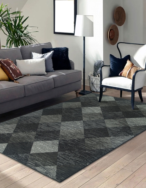 Dywan Geometryczny 80x150 cm Nowoczesny Szary Do Salonu VENEZIA 703412 89922 dark grey