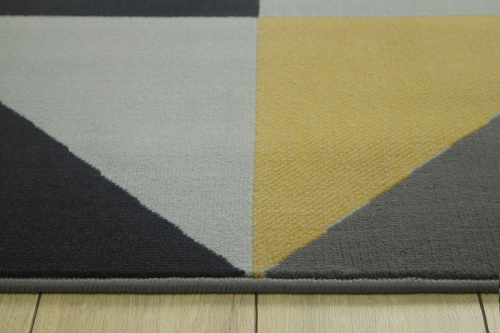 Dywan Geometryczny 120x170 cm Nowoczesny Żółty Do Salonu VENEZIA 703864 89915 grey mustard