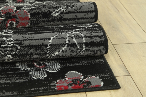 Dywan w Kwiaty 120x170 cm Nowoczesny Czarny Do Salonu VENEZIA 704385 51945 black red