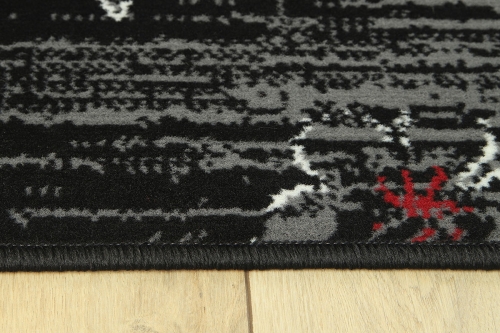Dywan w Kwiaty 120x170 cm Nowoczesny Czarny Do Salonu VENEZIA 704385 51945 black red