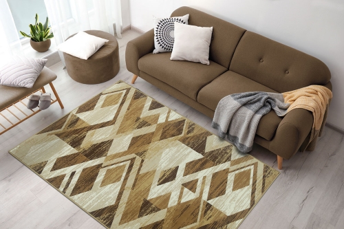 Dywan Geometryczny 80x150 cm Nowoczesny Brązowy Do Salonu VENEZIA 704386 50922 berber
