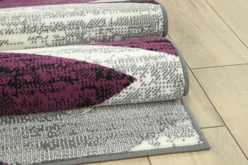 Dywan Geometryczny 80x150 cm Nowoczesny Fioletowy Do Salonu VENEZIA 704386 56915 grey violet