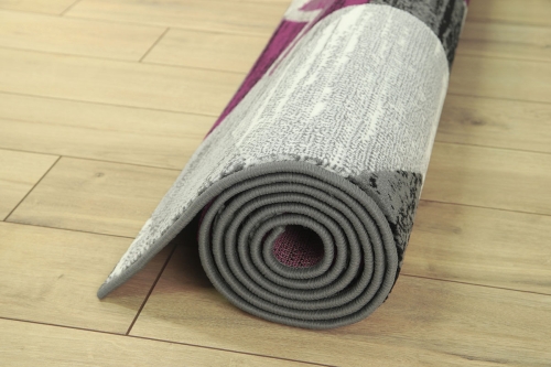 Dywan Geometryczny 80x150 cm Nowoczesny Fioletowy Do Salonu VENEZIA 704386 56915 grey violet