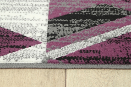 Dywan Geometryczny 80x150 cm Nowoczesny Fioletowy Do Salonu VENEZIA 704386 56915 grey violet