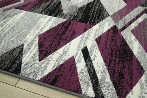 Dywan Geometryczny 80x150 cm Nowoczesny Fioletowy Do Salonu VENEZIA 704386 56915 grey violet