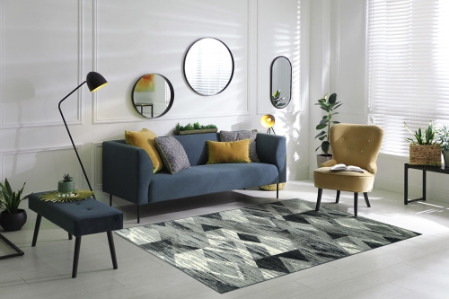 Dywan Geometryczny 80x150 cm Nowoczesny Szary Do Salonu VENEZIA 704386 89911 grey