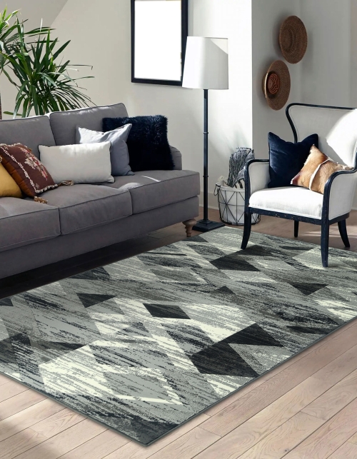Dywan Geometryczny 80x150 cm Nowoczesny Szary Do Salonu VENEZIA 704386 89911 grey