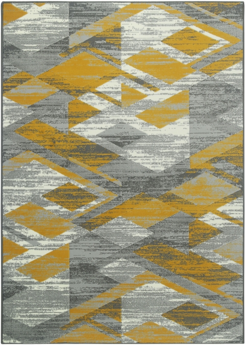Dywan Geometryczny 80x150 cm Nowoczesny Żółty Do Salonu VENEZIA 704386 89915 grey mustard