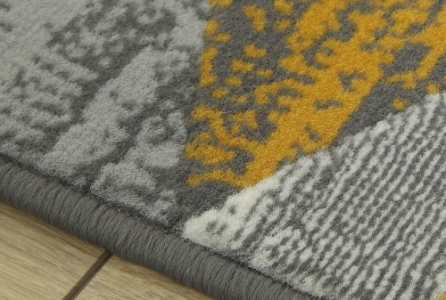 Dywan Geometryczny 80x150 cm Nowoczesny Żółty Do Salonu VENEZIA 704386 89915 grey mustard