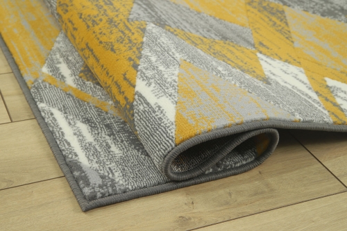 Dywan Geometryczny 80x150 cm Nowoczesny Żółty Do Salonu VENEZIA 704386 89915 grey mustard