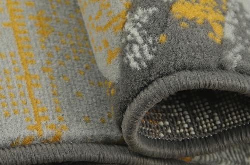 Dywan Geometryczny 80x150 cm Nowoczesny Żółty Do Salonu VENEZIA 704386 89915 grey mustard