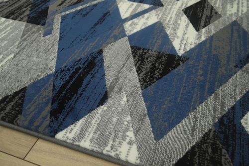 Dywan Geometryczny 80x150 cm Nowoczesny Granatowy Do Salonu VENEZIA 704386 94915 grey jeans