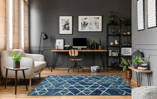 Dywan Geometryczny 120x170 cm Nowoczesny Granatowy Do Salonu VENEZIA 704421 94955 jeans