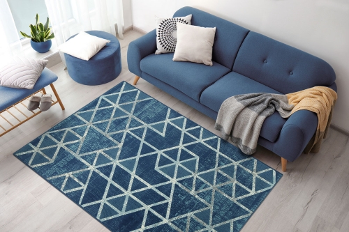 Dywan Geometryczny 120x170 cm Nowoczesny Granatowy Do Salonu VENEZIA 704421 94955 jeans