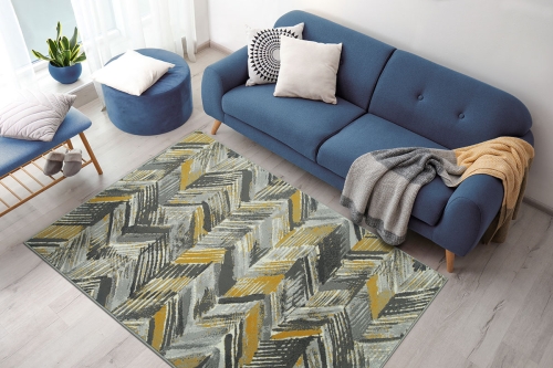 Dywan Abstrakcyjny 120x170 cm Nowoczesny Żółty Do Salonu VENEZIA 704544 89945 mouse mustard