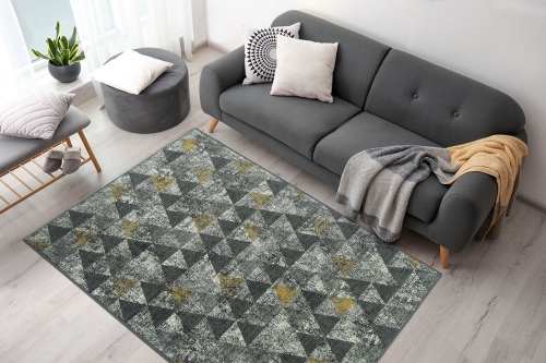 Dywan Abstrakcyjny 120x170 cm Nowoczesny Szary Do Salonu VENEZIA 704620 89915 grey mustard
