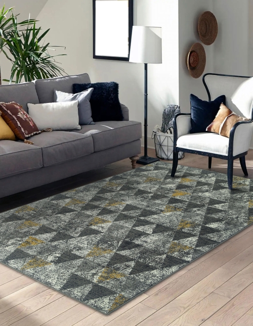 Dywan Abstrakcyjny 120x170 cm Nowoczesny Szary Do Salonu VENEZIA 704620 89915 grey mustard