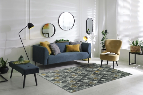 Dywan Abstrakcyjny 120x170 cm Nowoczesny Szary Do Salonu VENEZIA 704620 89915 grey mustard