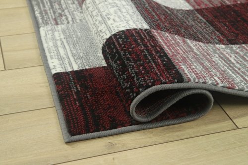 Dywan Geometryczny 120x170 cm Nowoczesny Czerwony Do Salonu VENEZIA 704626 51915 grey red