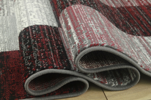 Dywan Geometryczny 120x170 cm Nowoczesny Czerwony Do Salonu VENEZIA 704626 51915 grey red