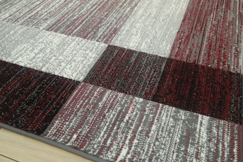Dywan Geometryczny 120x170 cm Nowoczesny Czerwony Do Salonu VENEZIA 704626 51915 grey red