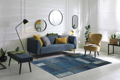 Dywan Geometryczny 120x170 cm Nowoczesny Niebieski Do Salonu VENEZIA 704626 94955 jeans