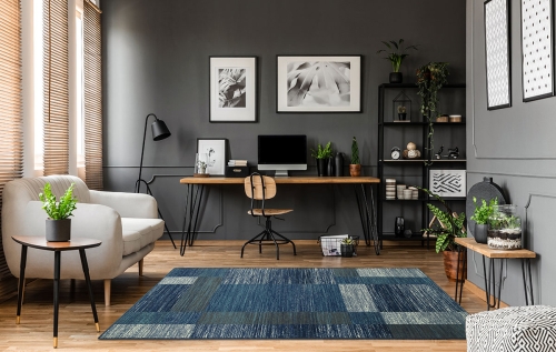 Dywan Geometryczny 120x170 cm Nowoczesny Niebieski Do Salonu VENEZIA 704626 94955 jeans