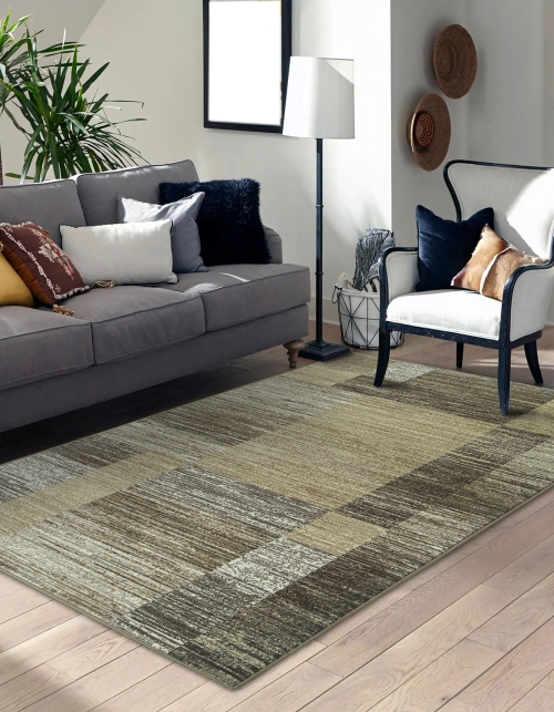 Dywan Geometryczny 80x150 cm Nowoczesny Brązowy Do Salonu VENEZIA 704626 97911 taupe