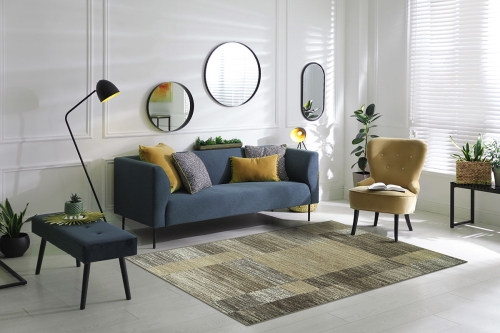 Dywan Geometryczny 80x150 cm Nowoczesny Brązowy Do Salonu VENEZIA 704626 97911 taupe